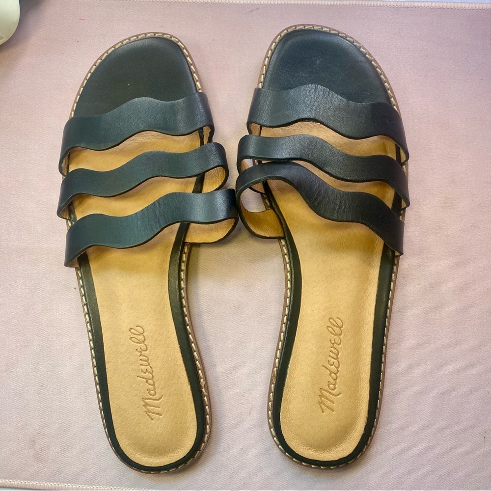 Madewell Black and Tan Women's Strappy Sandals
